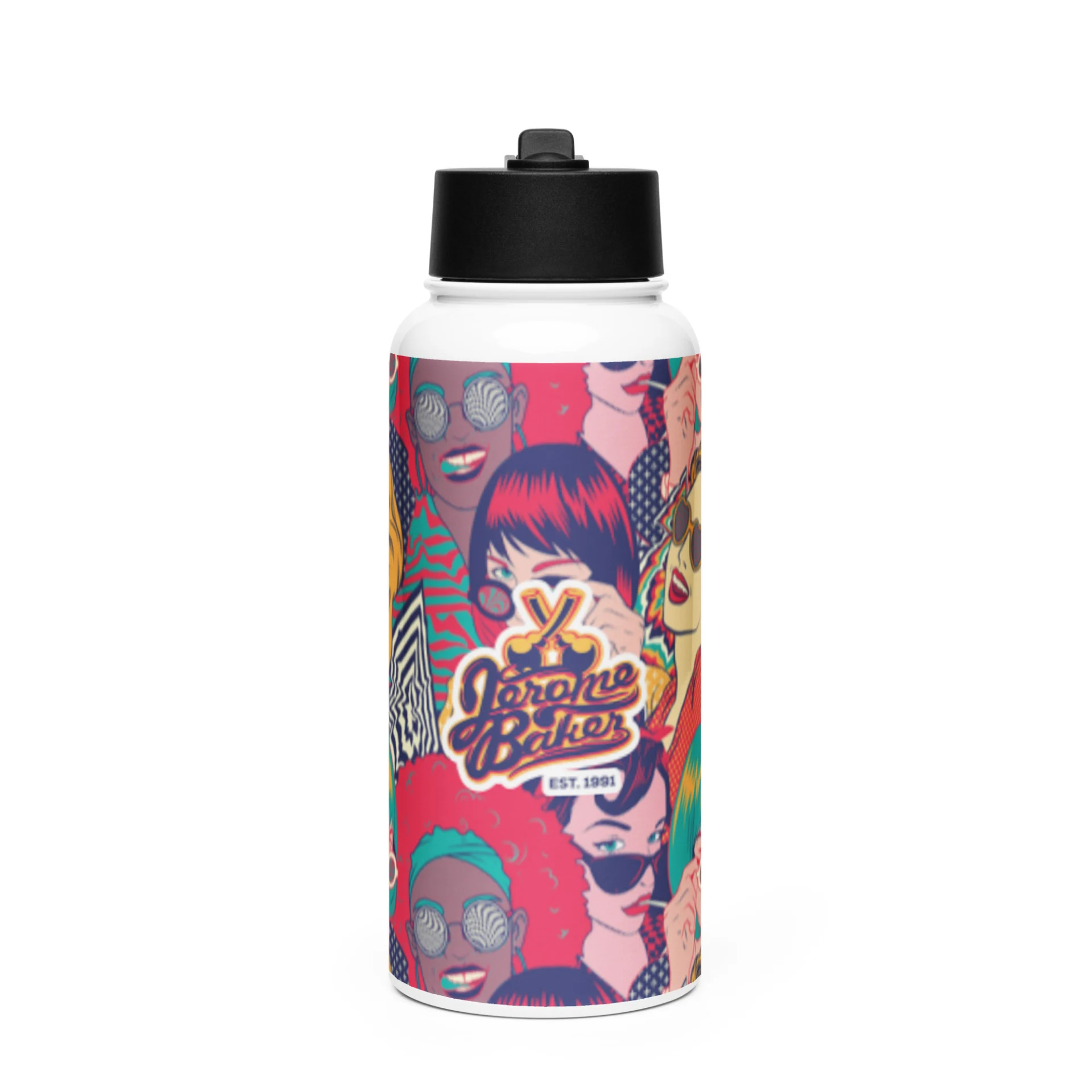 Stainless Steel Water Bottle with a Straw Lid – NY Drop 1 – Sativa Style Graphic